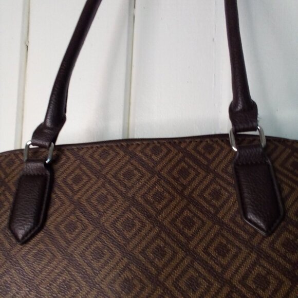 Liz Claiborne Satchel Laptop Media Career Bag Top Handle 3 Sections Brown - Picture 11 of 15